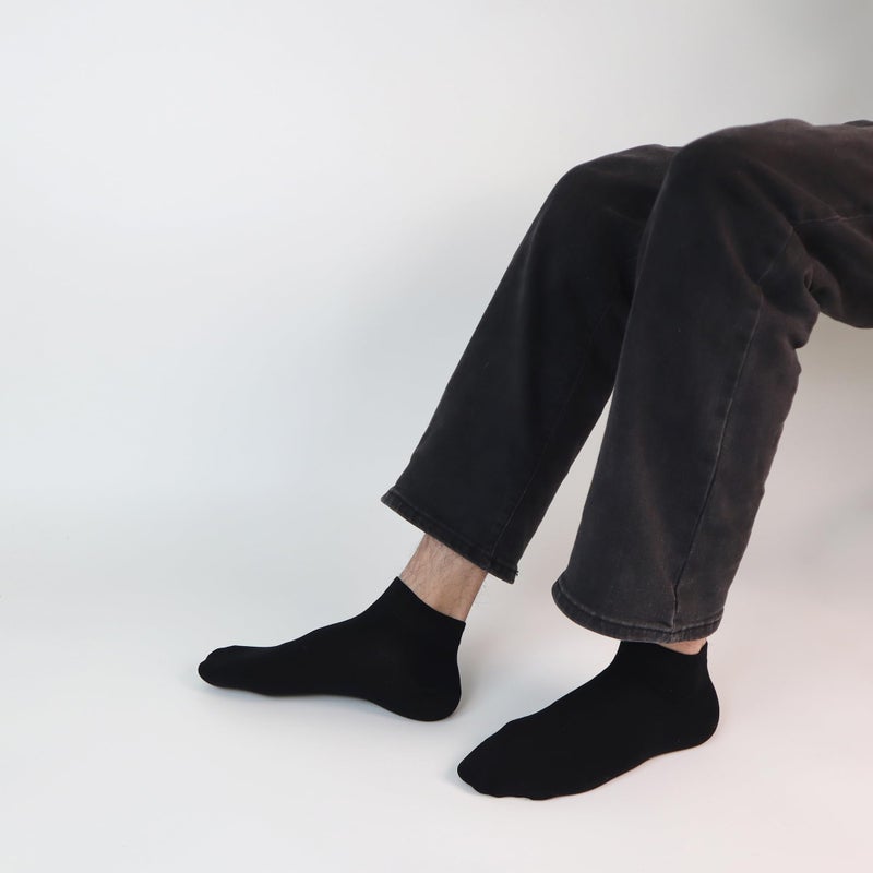 SERISIMPLE Thin Viscose Bamboo Low Cut Ankle Socks Men Thin Breathable Sock Comfort Cool Softy Sock 5 Paris(Large, Black) - Image 4